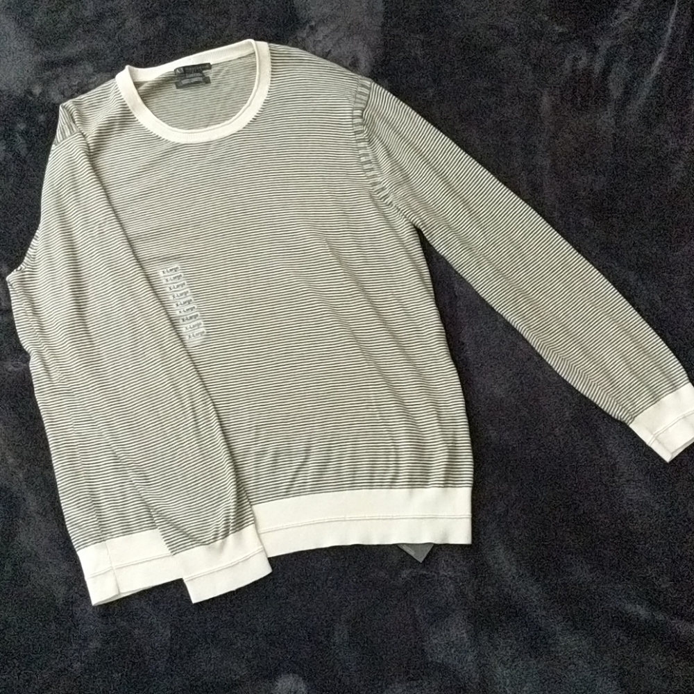Armani Exchange Cotton Cashmere Men's Striped Lightweight Sweater